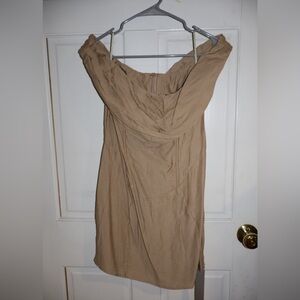 Missguided Linen Ruched Corset Mini Dress